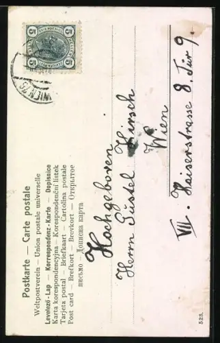 AK Kleines Paar mit Reh im Winter, Weihnachtsgruss