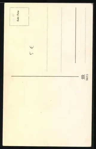 AK Terrier vor Fleischer-Schaufenster