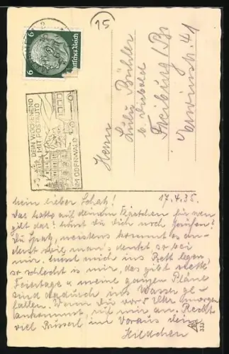 AK Terrier mit hängender Zunge