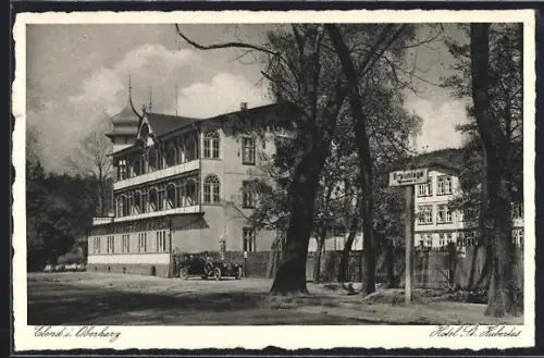 AK Elend i. Oberharz, Strassenpartie mit Hotel St. Hubertus