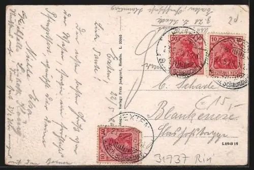 AK Exten, Dorfmotiv, Partie an der Exter, Strassenpartie