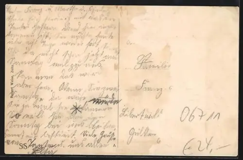 AK Zeitz, Schillerplatz, Passepartout im Jugendstil