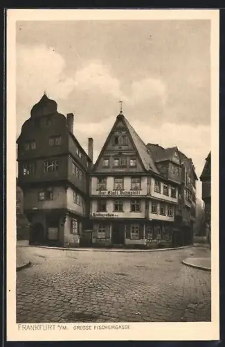 AK Alt-Frankfurt, Grosse Fischergasse mit Restaurant zur Stadt Darmstadt