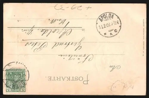 Passepartout-Lithographie Bremen, Blick zum Rathaus, erbaut 1553, Wappen