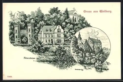 Lithographie Weilburg, Felsenkeller