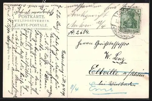 Lithographie Rotenburg in Hann., Stadtwappen, Karte des Ortes, Lied Mein Rotenburg