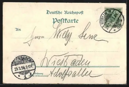 Lithographie Berlin, Belle-Alliance-Platz, Wilhelmstr., Ecke Belle-Alliance-Platz