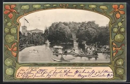 AK Elberfeld, Gondelteich im Zoologischen Garten