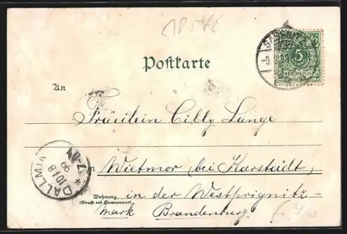 Lithographie Stubbenkammer, Die Schlucht, Blick aufs Meer