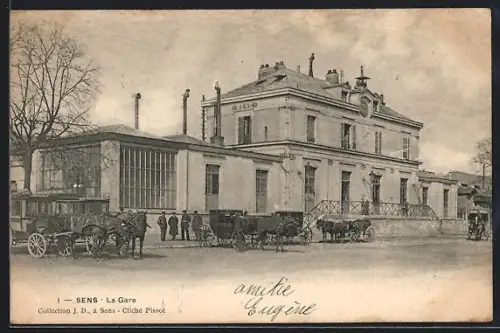 AK Sens, La Gare, Bahnhof