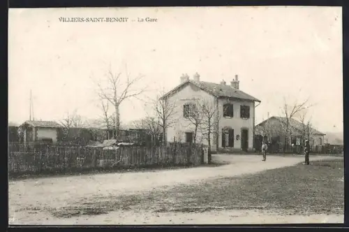 AK Villiers-Saint-Benoit, La Gare, Bahnhof