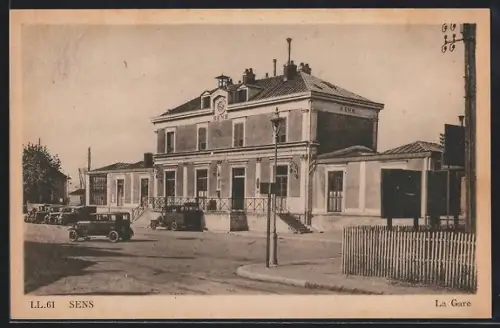 AK Sens, La Gare, Bahnhof