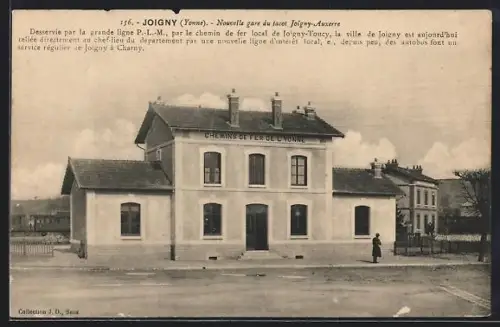 AK Joigny /Yonne, Nouvelle gare du tacot Joigny-Auxerre, Bahnhof