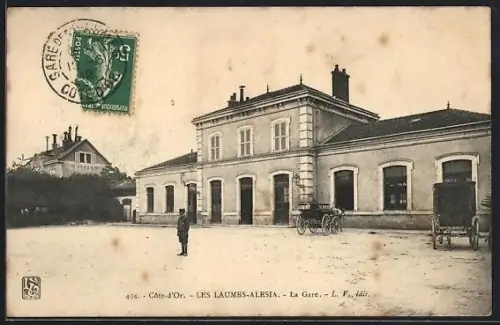 AK Les Laumes-Alesia, La Gare, Bahnhof