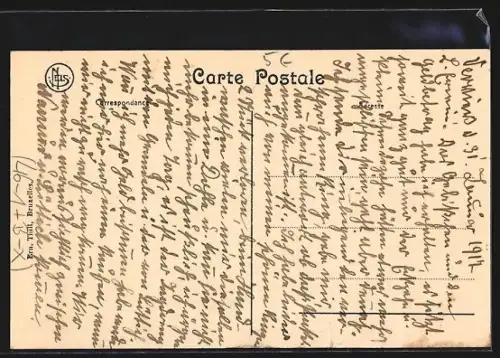 AK Verviers, Rue de Dison, Strassenpartie mit Strassenbahn