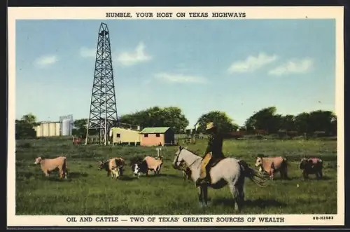 AK Houston, TX, Oil and cattle, two of Texas greatest sources of wealth, Erdöl