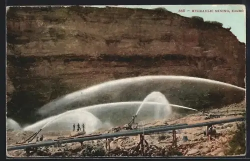 AK Idaho, Hydraulic Mining, Bewässerung der Mine, Bergbau