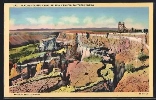 AK Salmon Canyon, ID, Famous sinking farm