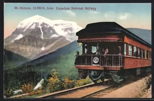 AK Mt. Robson, Mt. Robson seen from Canadian National Railway, Eisenbahn