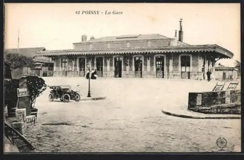 AK Poissy, La Gare, Ansicht vom Bahnhof