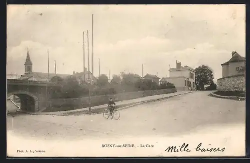 AK Rosny-sur-Seine, La Gare, Bahnhof