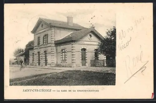 AK Saint-Cyr-L`Ecole, La Gare de la Grande-Ceinture, Bahnhof