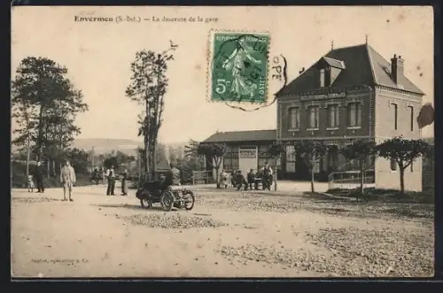 AK Envermeu /S.-Inf., La descente de la gare