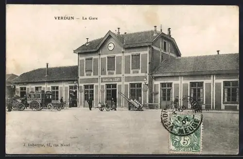 AK Verdun, La Gare, Bahnhof