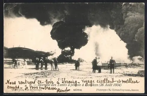 AK Hoboken, Incendie des Tanks à pétrole à Hoboken 1904, Brand