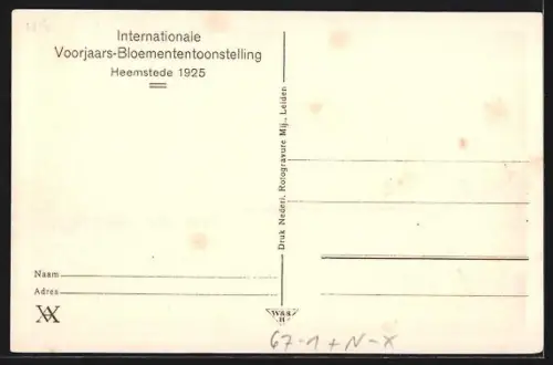 AK Heemstede, Internationale Voorjaars-Bloemententoonstelling 1925, Interieur Hoofdgebouw, Ausstellung