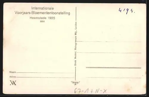 AK Heemstede, Internationale Voorjaars-Bloemententoonstelling 1925, Op het tentoonstellingsterrein, Ausstellung