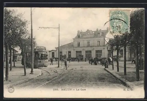 AK Melun, La Gare, Bahnhof