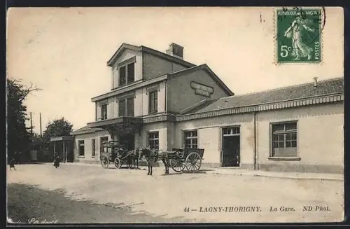 AK Lagny-Thorigny, La Gare, Bahnhof