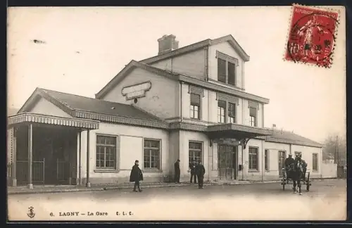 AK Lagny, La Gare, Bahnhof