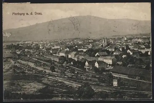 AK Marburg a. Drau, Blick über die Dächer