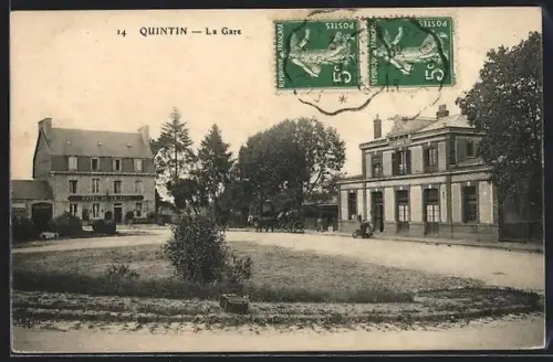 AK Quintin, La Gare, Bahnhof