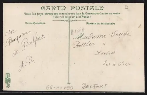 AK Belfort, La Gare, Vue prise des Quais, Bahnhof