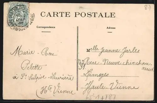 AK St-Sulpice-Laurières, Vue panoramique de la Gare, Bahnhof