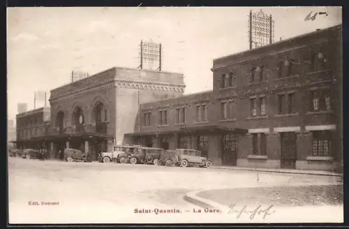 AK Saint-Quentin, La Gare, Bahnhof