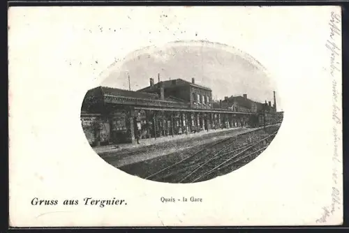 AK Tergnier, Quais, la Gare, Bahnhof
