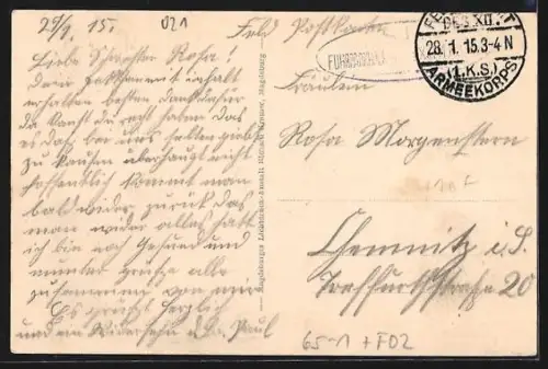 AK Guignicourt, Bahnhof mit Zerstörungen am Gleisbett