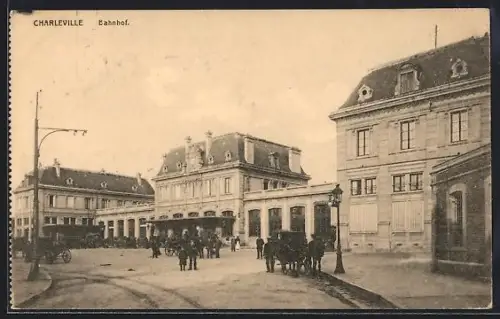 AK Mezieres-Charleville, La Gare, Centre de bifurcation des lignes, Bahnhof
