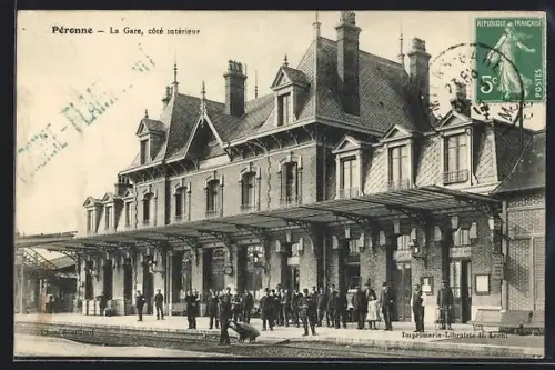 AK Péronne, La Gare, côté intérieur