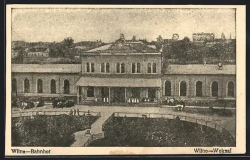 AK Wilna, Bahnhof aus der Vogelschau
