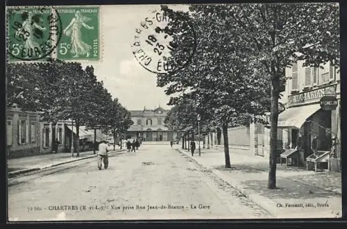 AK Chartres /E.-et-L., Vue prise Rue Jean-de-Beance, La Gare