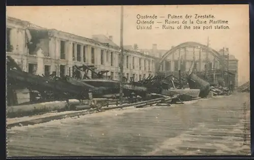 AK Ostende, Ruines de la Gare Maritime