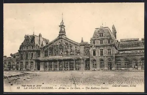 AK Arras, La grande Guerre, La Gare
