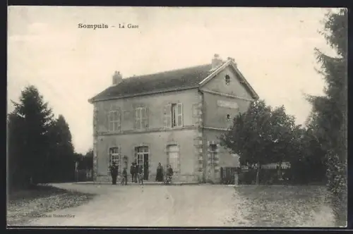 AK Sompuis, La Gare, Bahnhof