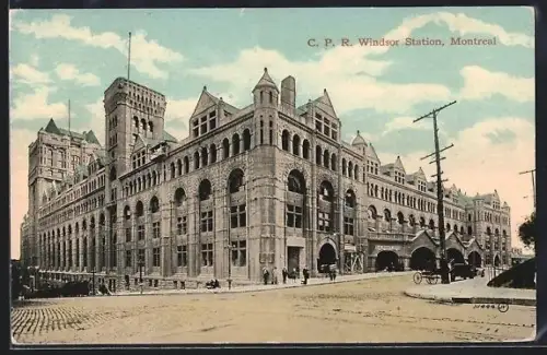 AK Montreal, C. P. R. Windsor Station, Bahnhof