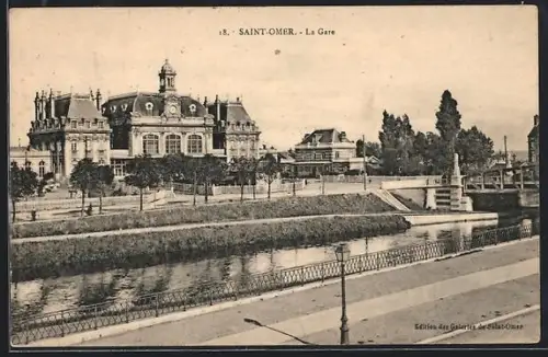 AK Saint-Omer, La Gare, Bahnhof